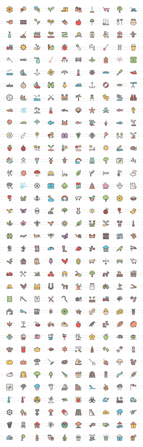 350 Nature & Outdoor Filled Icons