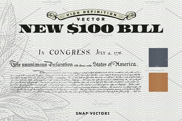 Vector New $100 Bill Template