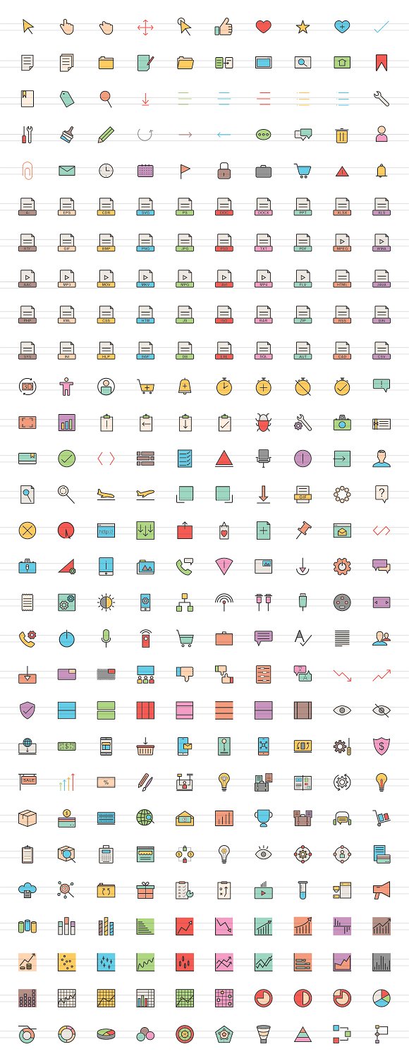 290 Interface Filled Line Icons