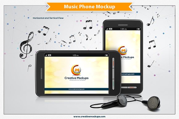 Cell Phone Music Mockup