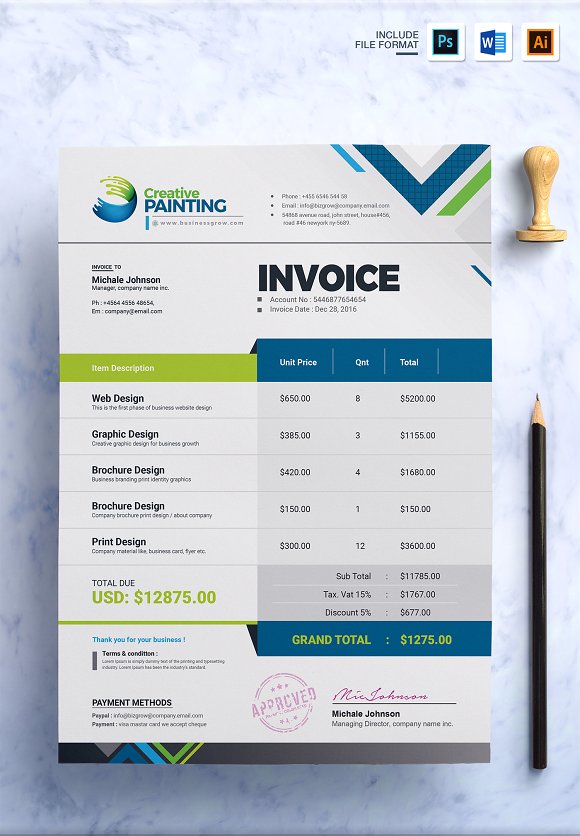 75% Off 13 Business Invoice Template