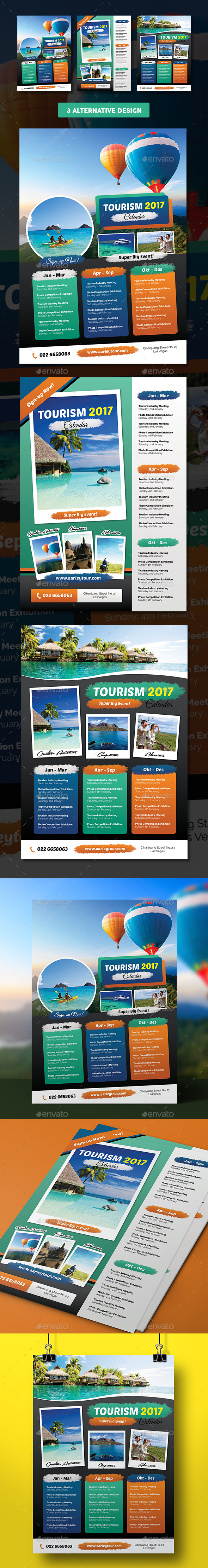  Tourism Events Calendar Flyer Template 