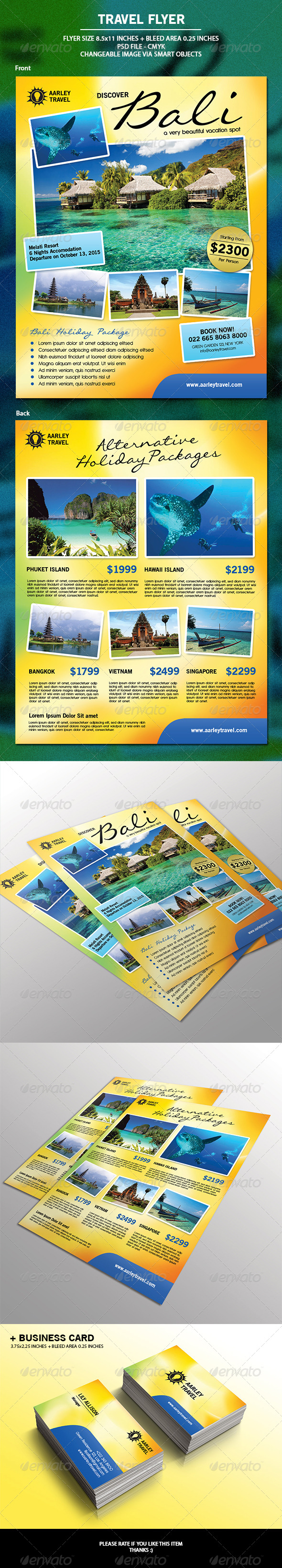  Travel Flyer + Business Card 