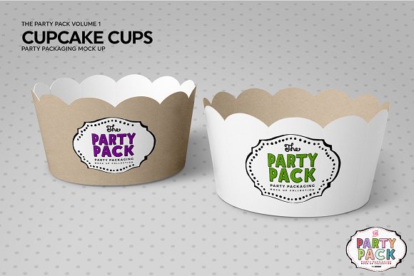 Cupcake Cups Packaging Mockup