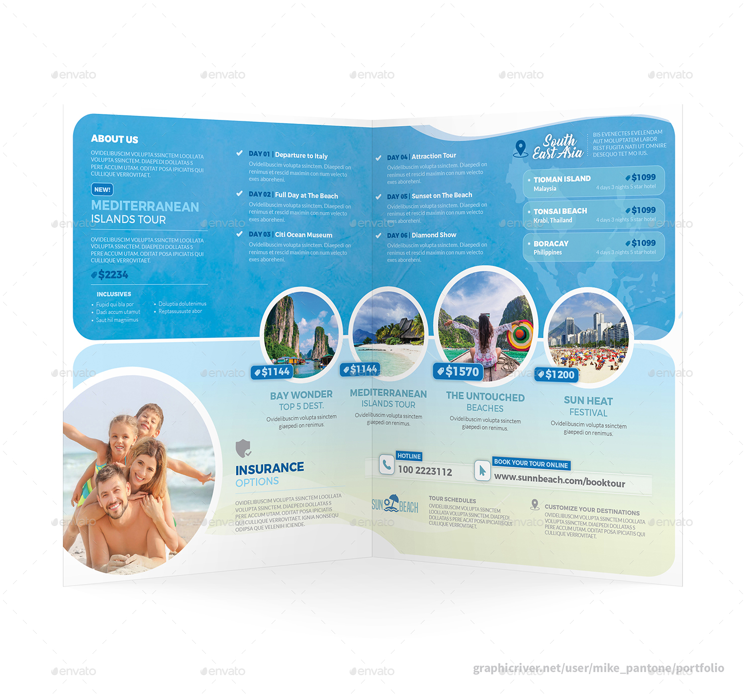  Travel Agency Bifold / Halffold Brochure 5 