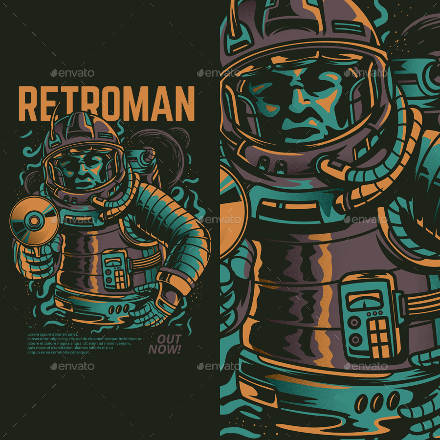  Retroman T-Shirt Design 