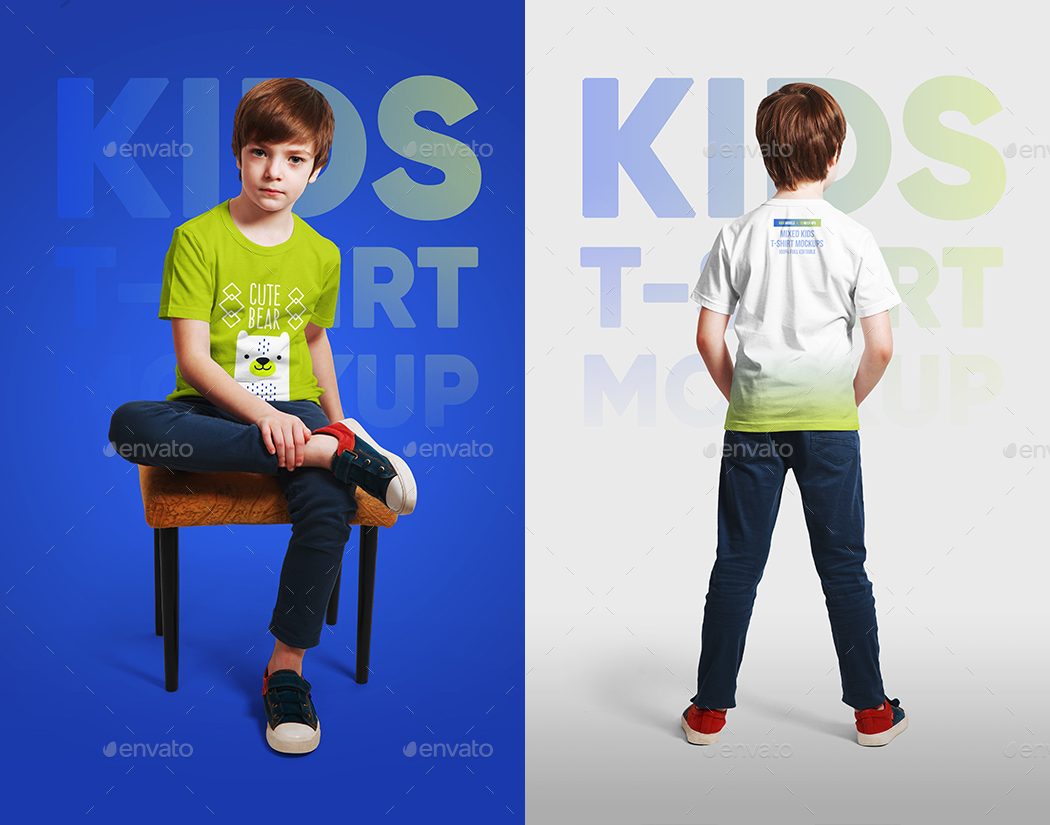  Mixed Kids T-Shirt Mockups 