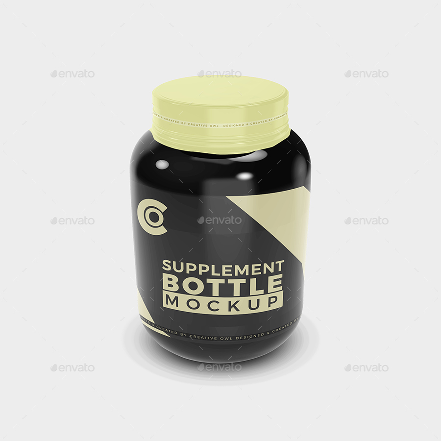  Protein Supplement Bottle Mockup 