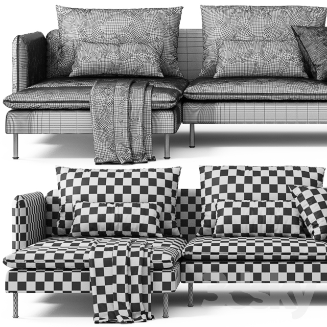 Corner sofas Ikea SODERHAMN Sectional, 4-seat, Sectional, 4-seat corner
