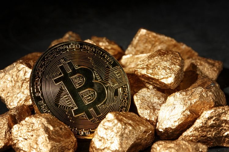 Golden Bitcoin Coin JPG set