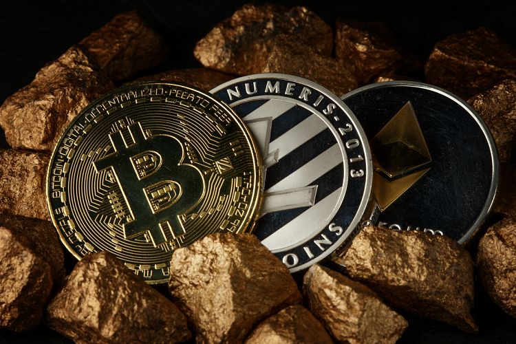 Golden Bitcoin Coin JPG set