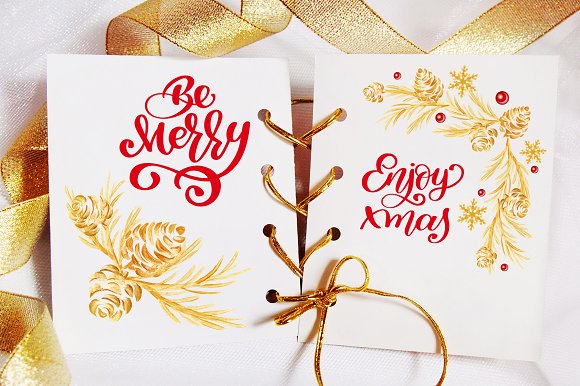 Christmas Draw Lettering Objects