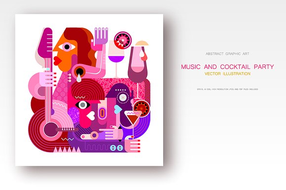 Music and Cocktails vector artwork
