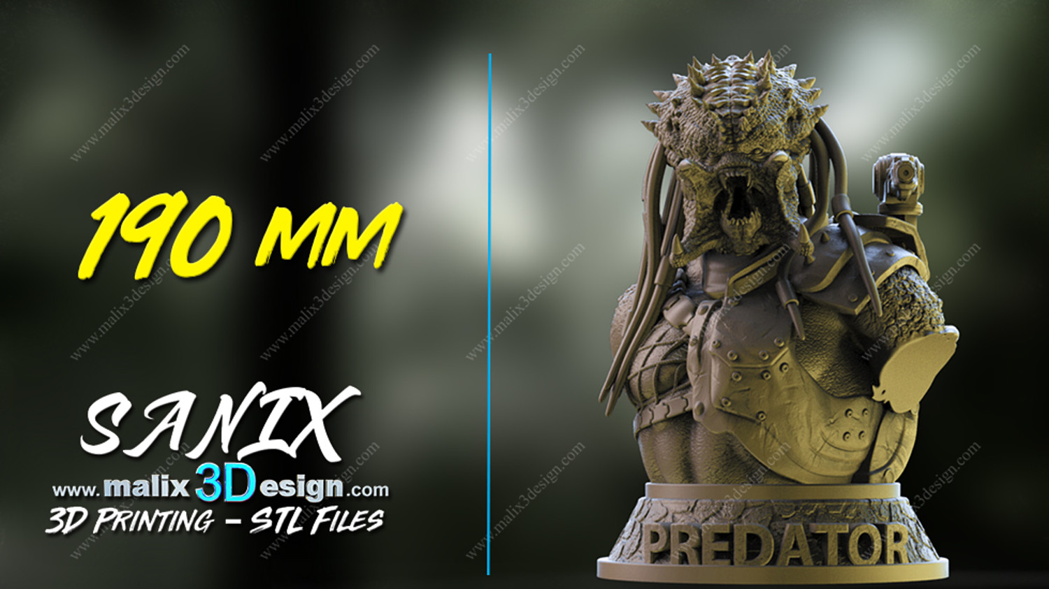 Predator Bust - 3D Printable Model