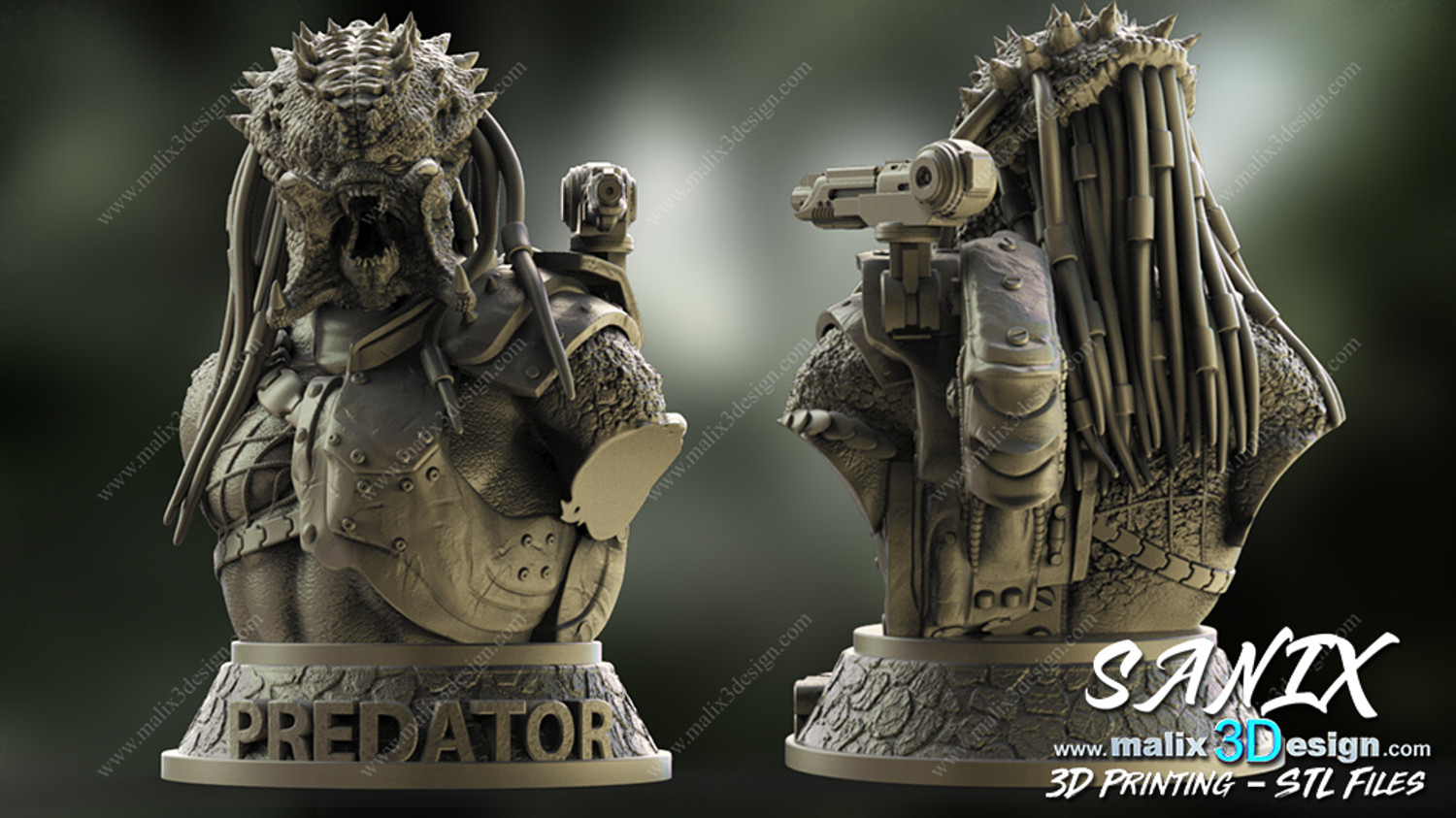 Predator Bust - 3D Printable Model