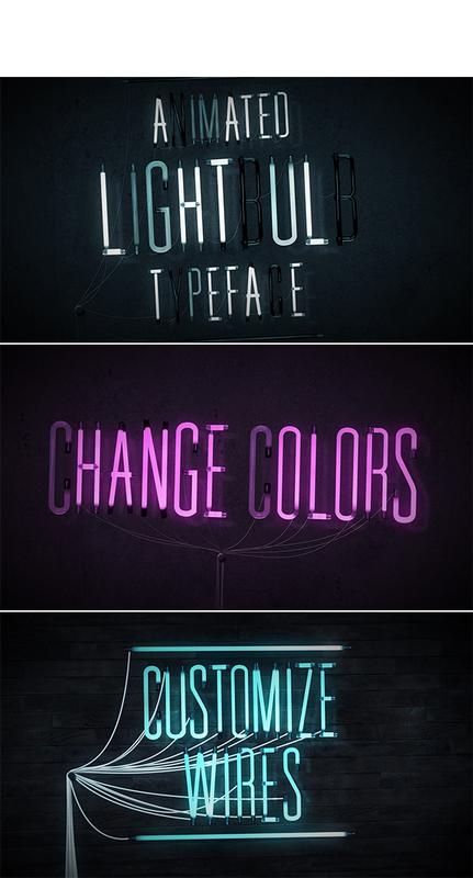  Animated Lightbulb Typeface 