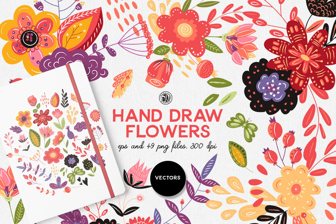Hand Draw Flowers 