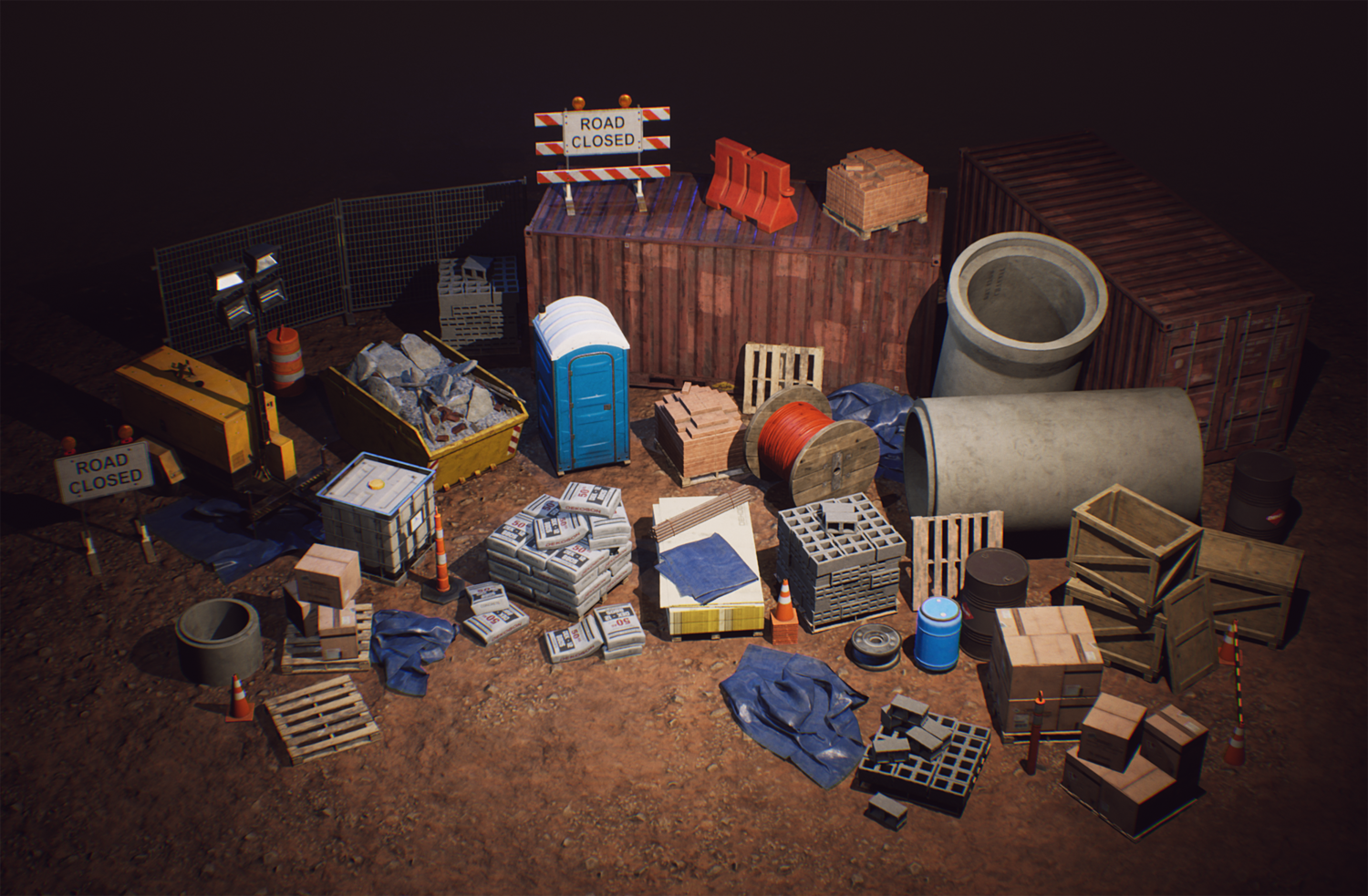Construction Props COMBO PACK [UE4+Raw files]