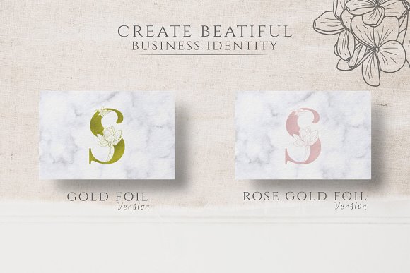 Adenium Font + Gold & Rose Gold Foil