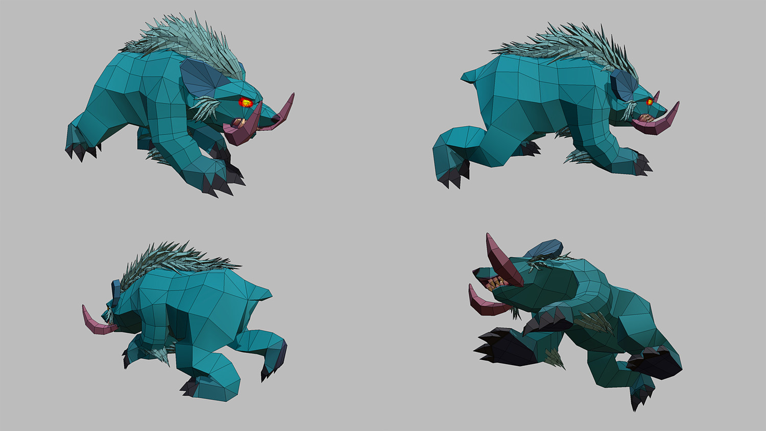 Low Poly Monster Cartoon Collection 06 Animated