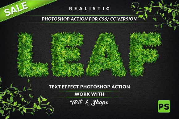 Leaf Text Effect Photoshop Action