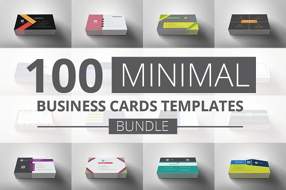 100 Minimal Business Cards Bundle