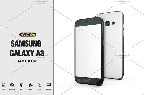 Samsung Galaxy A3 2017 App Skin Mock