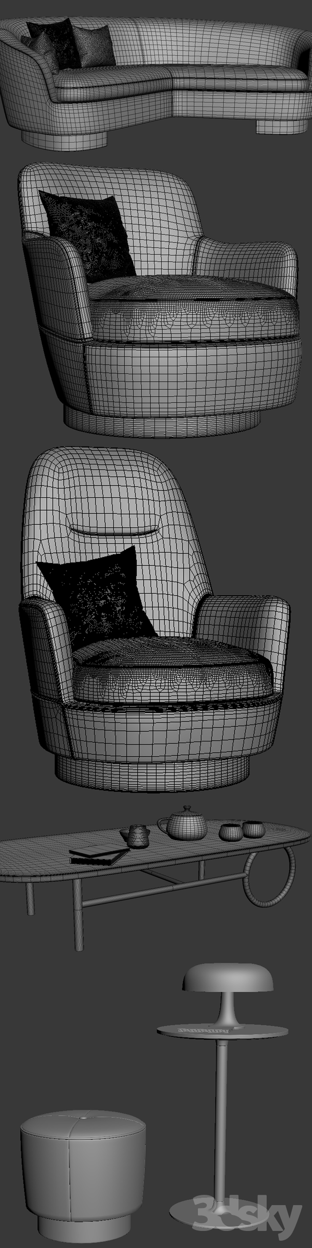 Minotti Sofa And Arm Chair Set