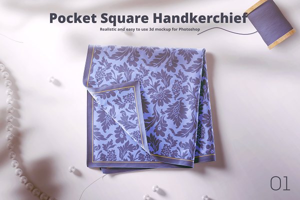 Download دانلود موکاپ دستمال ابریشمی مربع Silk Square Handkerchief ...