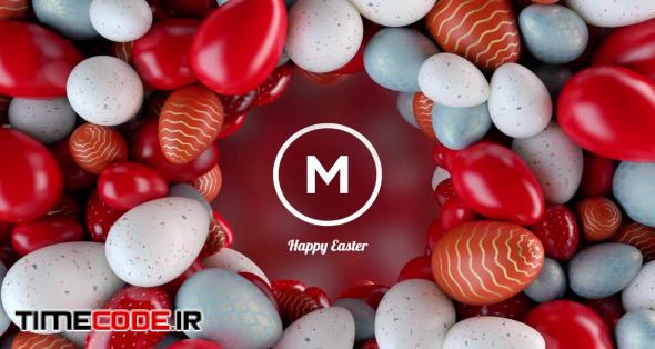 Happy Easter Eggs & Spring. Logo Opener.