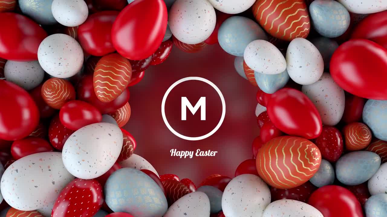 Happy Easter Eggs & Spring. Logo Opener.