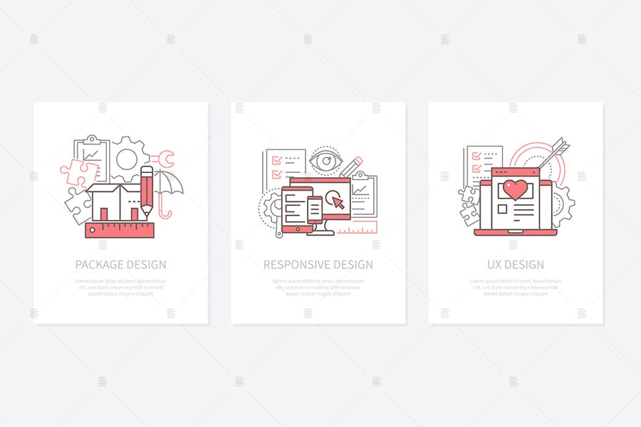 Web Development Line Design Banners
