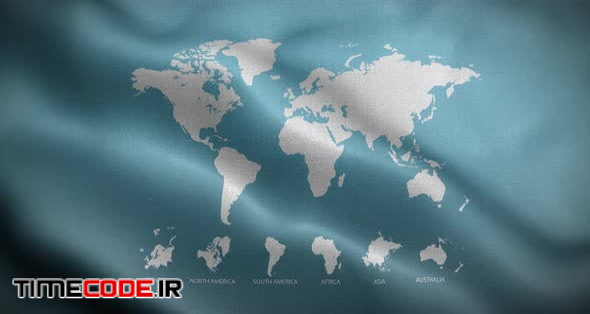  World Map Blue 01 Flag Loop Background 4K 