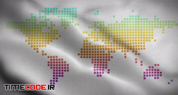  World Map White Color Rainbow 01 Flag Loop Background 4K 