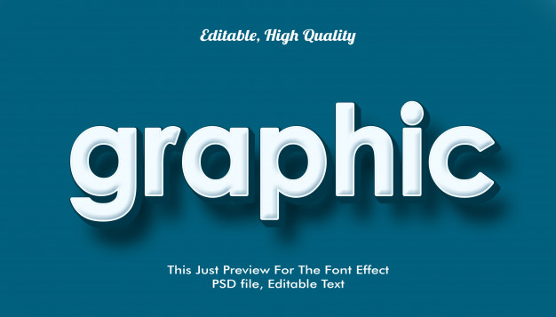 Graphic, Modern Styled 3d Trendy Font Effect 