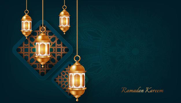 Ramadan Kareem And Happy Eid Mubarak Background Illustration 
