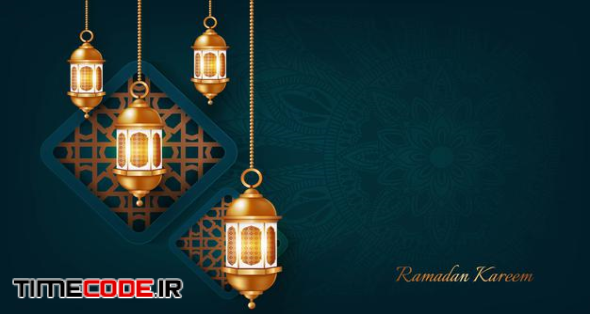 Ramadan Kareem And Happy Eid Mubarak Background Illustration 