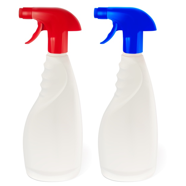 Bottle Of Detergent With A Red And Blue Cap. Illustration Contains Gradient Meshes 