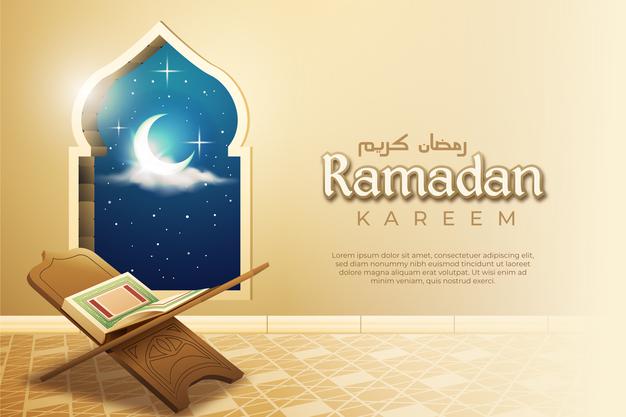 Ramadan With Realistic Mushaf And Arabic Window 
