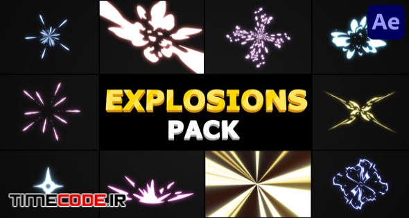  Cartoon Explosions Pack | After Effects 