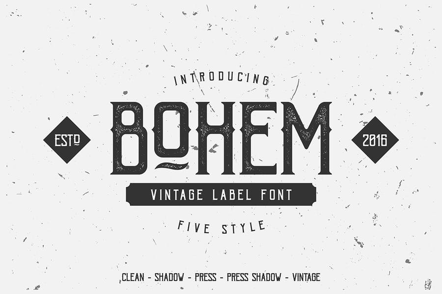 Bohem Typeface - 5 Font Styles