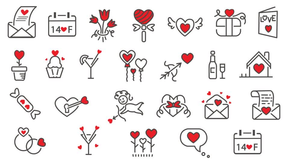Love Icons Pack 24 In 1