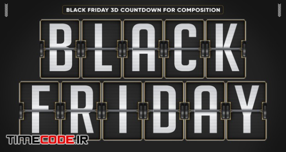 Black Friday 3d Countdown Mockup 