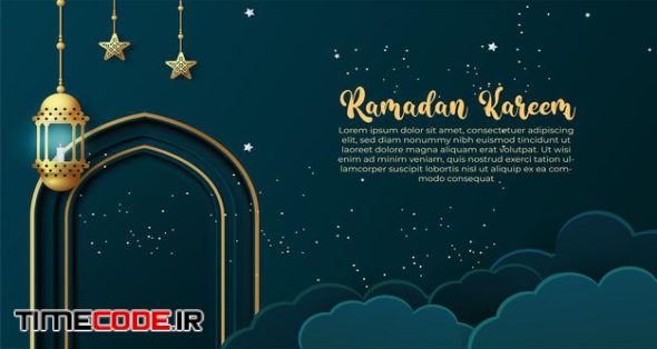 Ramadan Kareem Background With Lantern. Ramadan Greeting Card Or Banner Template Design 