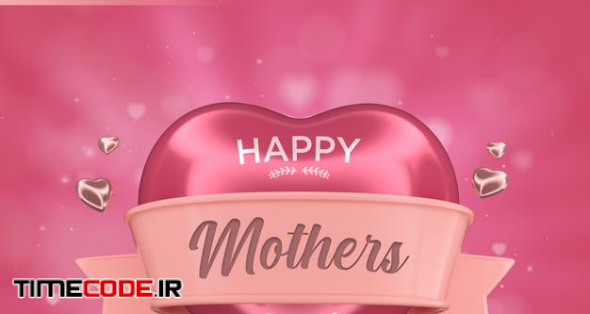 Mothers Day Greeting Card. Composition 3d Render Free Psd