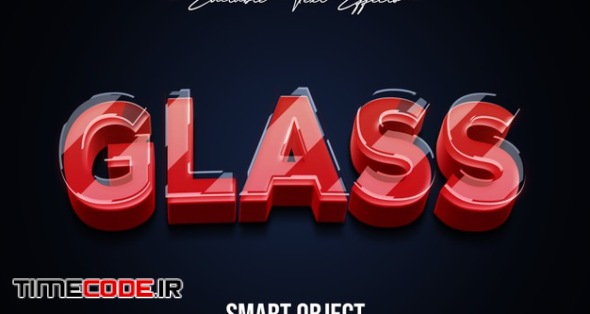 3d Realistic Glass Text Style Effect Template 