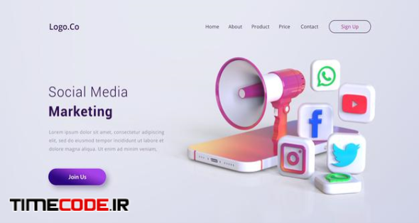 Social Media Marketing Landing Page Mockup 