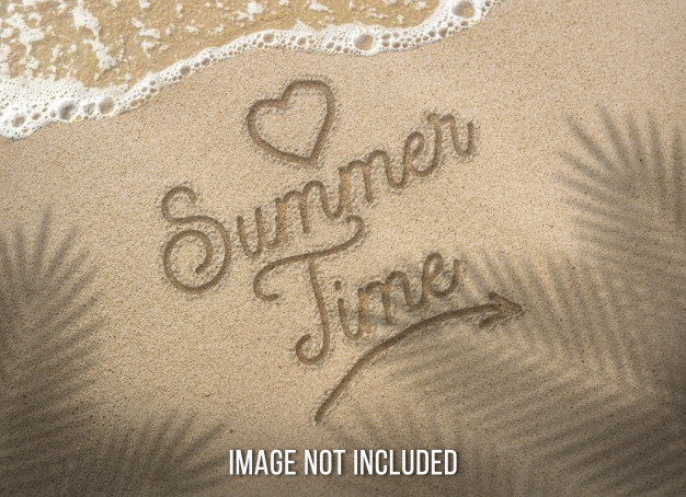 Summertime Text On Sandy Beach 