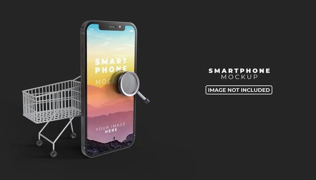 3d Illustration Online Shopping On Mobile With Smartphone Screen Mockup 