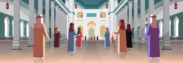دانلود وکتور مسلمانان در مسجد النبی